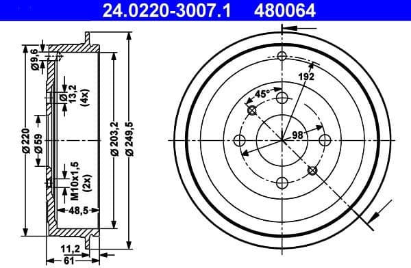 Brake Drum 24.0220-3007.1