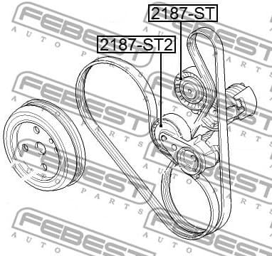Tensioner Pulley, V-ribbed belt 2187-ST - image 2