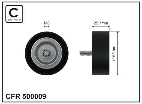 Deflection/Guide Pulley, V-ribbed belt 500009