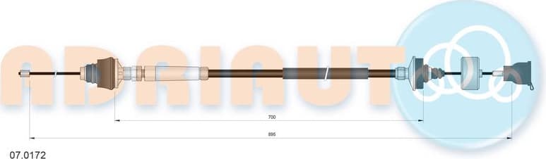 Cable Pull, clutch control 07.0172