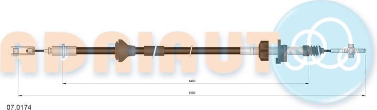 Cable Pull, clutch control 07.0174