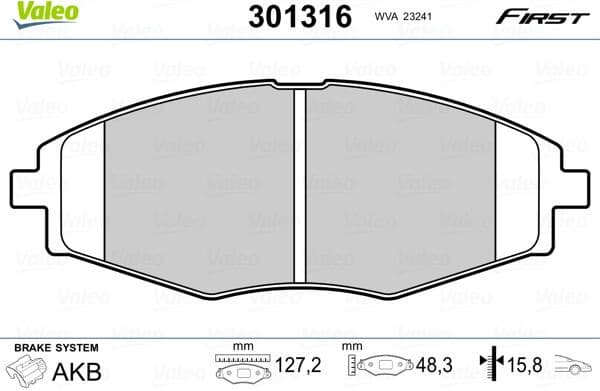 Brake Pad Set, disc brake ESSENTIAL 301316