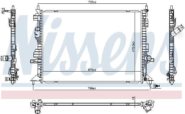 Radiator, engine cooling 606404