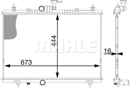 Radiator, engine cooling BEHR CR 1606 000S