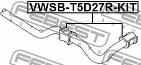 Repair Kit, stabiliser bush VWSB-T5D27R-KIT - image 2