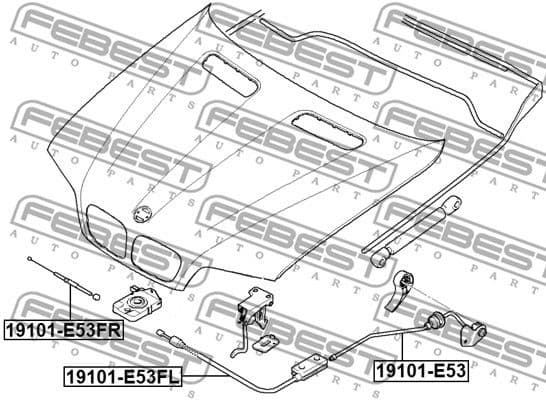 Bonnet Cable 19101-E53FL - image 2