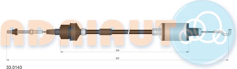 Cable Pull, clutch control 33.0143