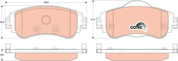 Brake Pad Set, disc brake COTEC GDB1917 - image 3