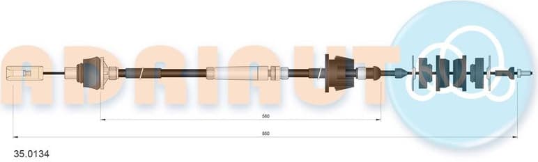 Cable Pull, clutch control 35.0134