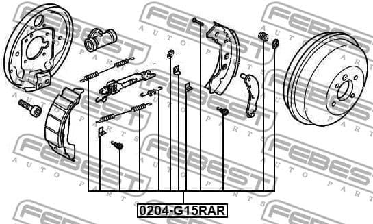 Accessory Kit, parking brake shoes 0204-G15RAR-KIT - image 2