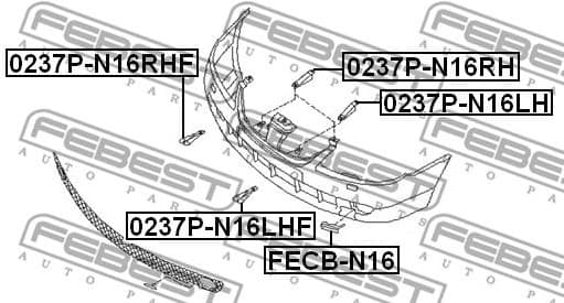 Mounting Bracket, bumper 0237P-N16LH - image 2