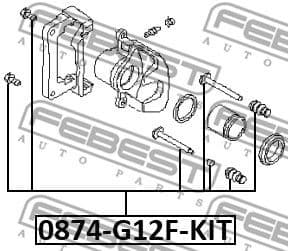 Guide Bolt, brake caliper 0874-G12F-KIT - image 2