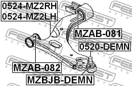 Mounting, control/trailing arm MZAB-082 - image 2