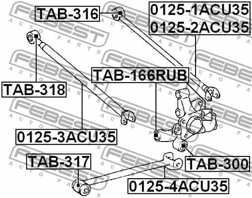 Mounting, control/trailing arm TAB-166RUB - image 2