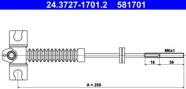 Cable Pull, parking brake 24.3727-1701.2