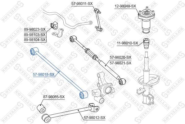 Rod/Strut, wheel suspension 57-98018-SX