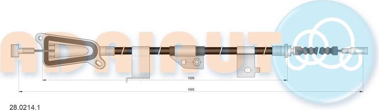 Cable Pull, parking brake 28.0214.1