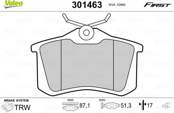 Brake Pad Set, disc brake ESSENTIAL 301463