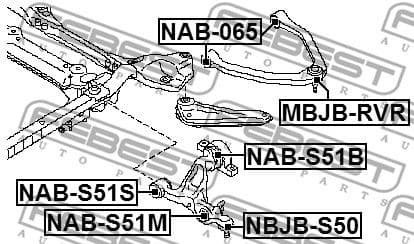 Mounting, control/trailing arm NAB-S51M - image 2