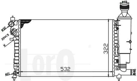 Radiator, engine cooling LORO 009-017-0021 - image 3