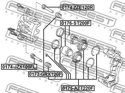 Repair Kit, brake caliper 0175-AZT220F - image 2