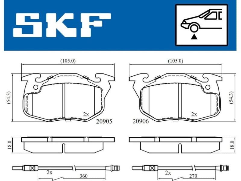 Brake Pad Set, disc brake VKBP80352E