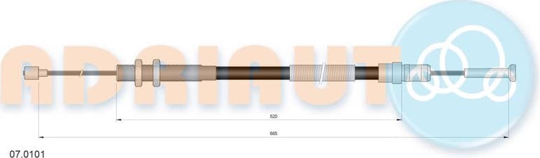 Cable Pull, clutch control 07.0101