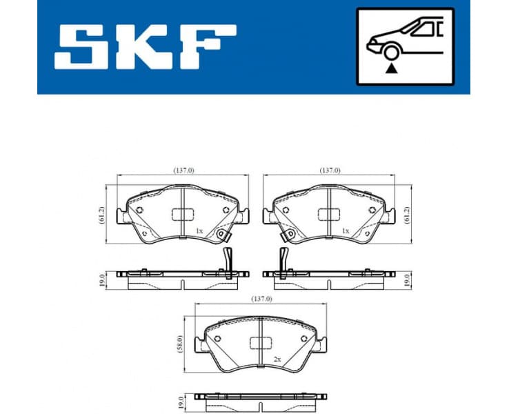Brake Pad Set, disc brake VKBP80437A