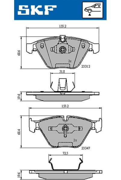 Brake Pad Set, disc brake VKBP80308