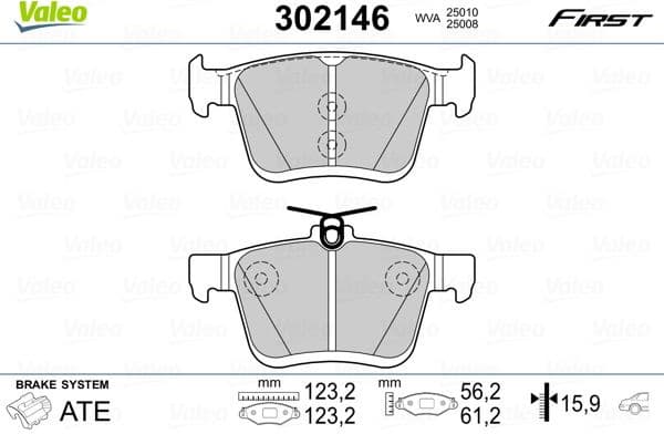 Brake Pad Set, disc brake ESSENTIAL 302146
