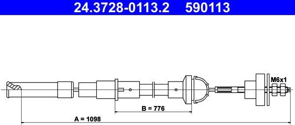 Cable Pull, clutch control 24.3728-0113.2