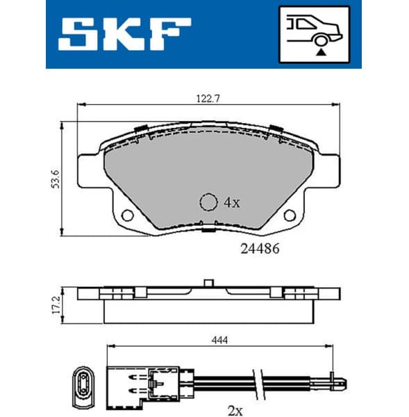 Brake pads rear VKBP 90077 E