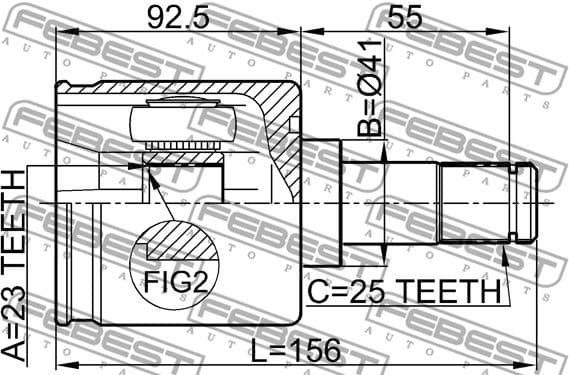 Joint Kit, drive shaft 0411-DG - image 2