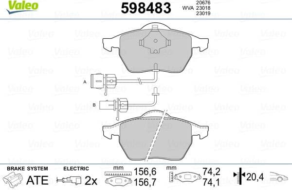 Brake Pad Set, disc brake 598483