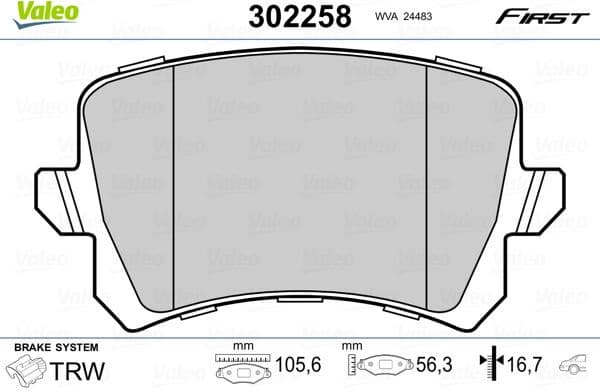 Brake Pad Set, disc brake ESSENTIAL 302258