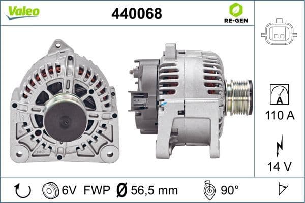 Alternator VALEO RE-GEN REMANUFACTURED 440068