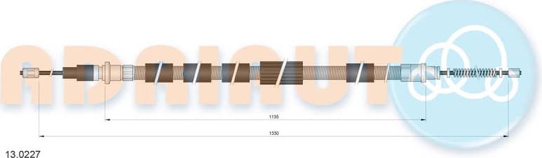 Cable Pull, parking brake 13.0227