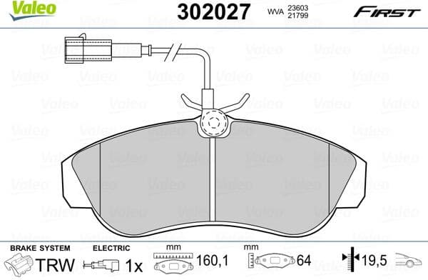Brake Pad Set, disc brake ESSENTIAL 302027
