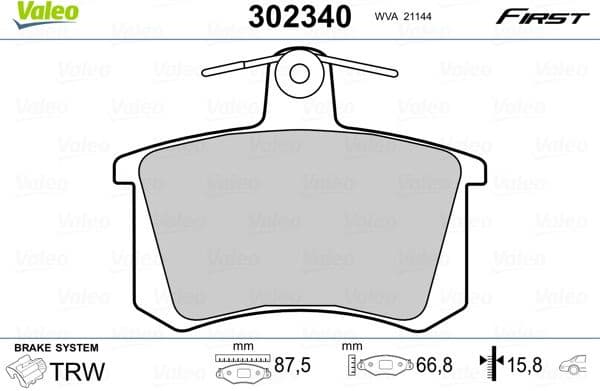 Brake Pad Set, disc brake ESSENTIAL 302340