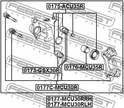 Brake Caliper Bracket Set 0177C-MCU30R - image 2