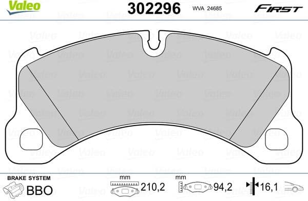 Brake Pad Set, disc brake ESSENTIAL 302296