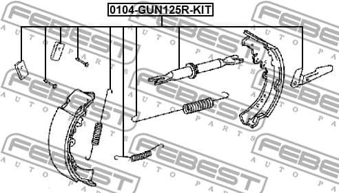 Accessory Kit, parking brake shoes 0104-GUN125R-KIT - image 2