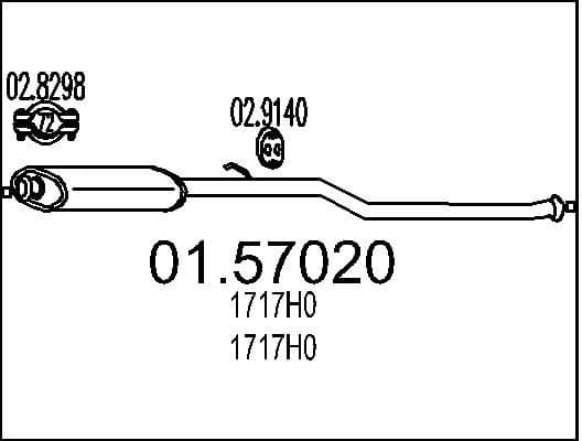 Centre Muffler 01.57020