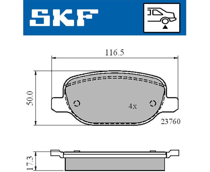 Brake Pad Set, disc brake VKBP90565