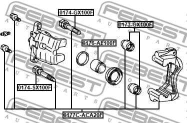 Brake Caliper Bracket Set 0177C-ACA20F - image 2
