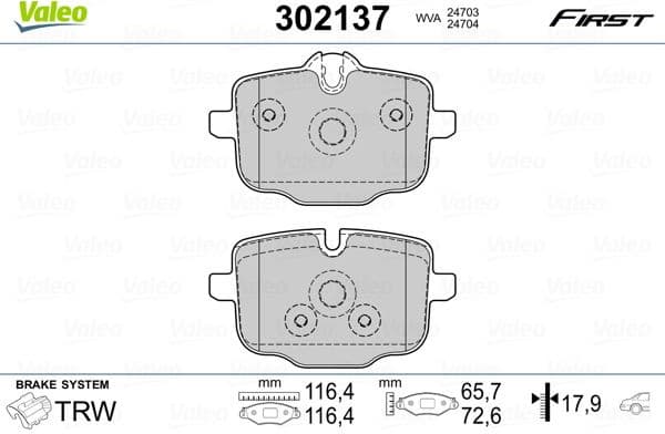 Brake Pad Set, disc brake ESSENTIAL 302137
