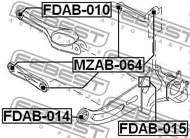 Mounting, control/trailing arm FDAB-014 - image 2