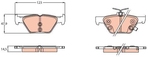 Brake pads rear, Top Quality GDB3639 - image 2