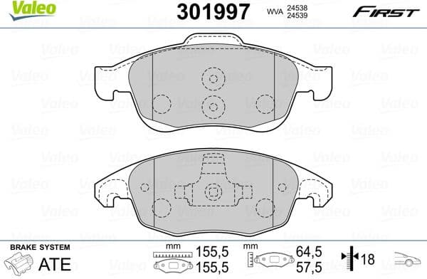 Brake Pad Set, disc brake ESSENTIAL 301997