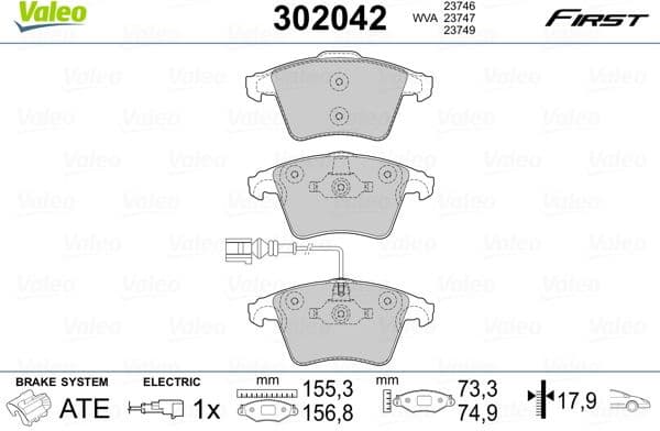 Brake Pad Set, disc brake ESSENTIAL 302042